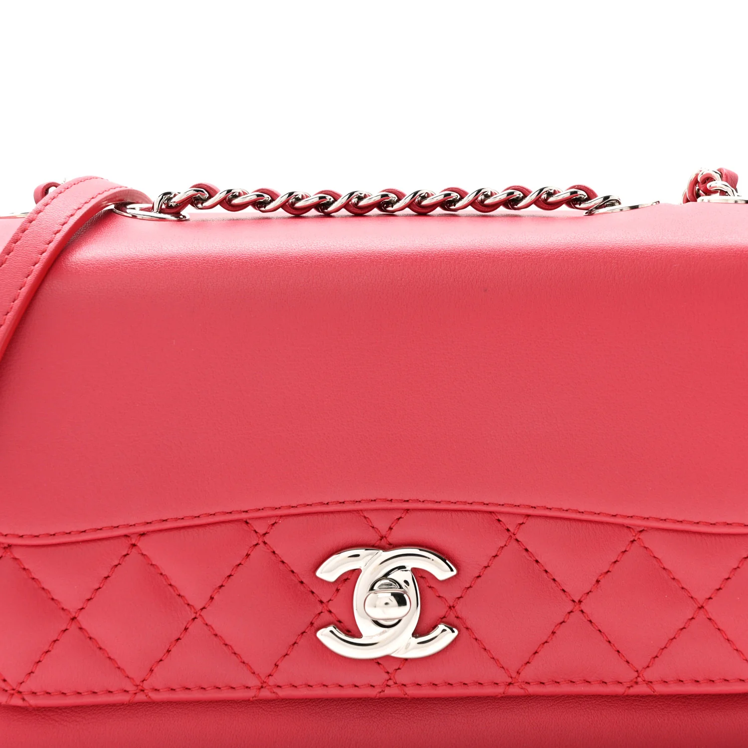 Calfskin Mini Tramezzo Flap Red - Image 10