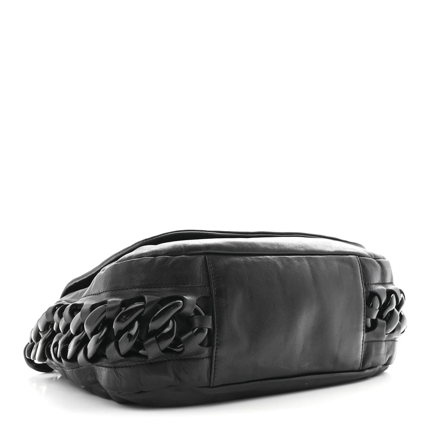 Calfskin Modern Chain Rhodoid Flap Black - Image 4
