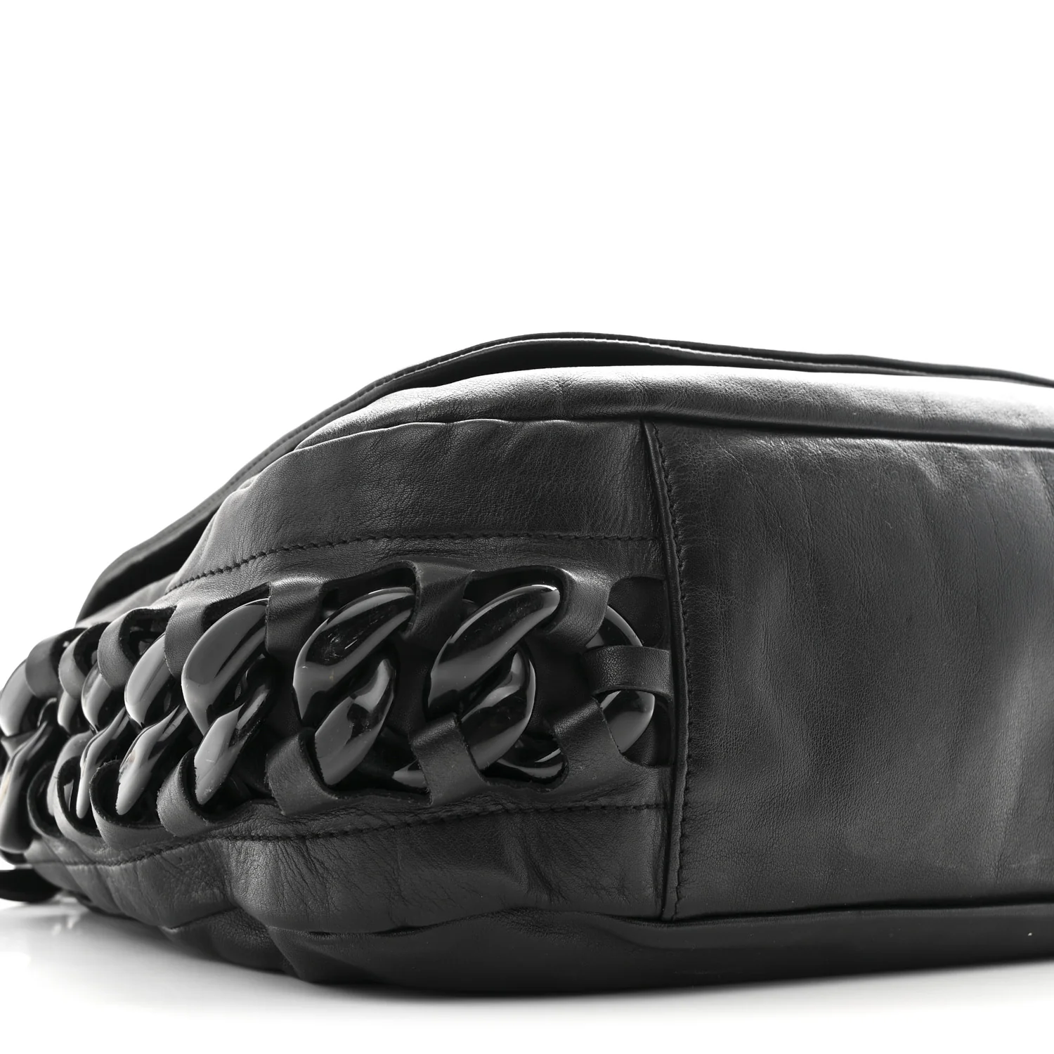 Calfskin Modern Chain Rhodoid Flap Black - Image 9