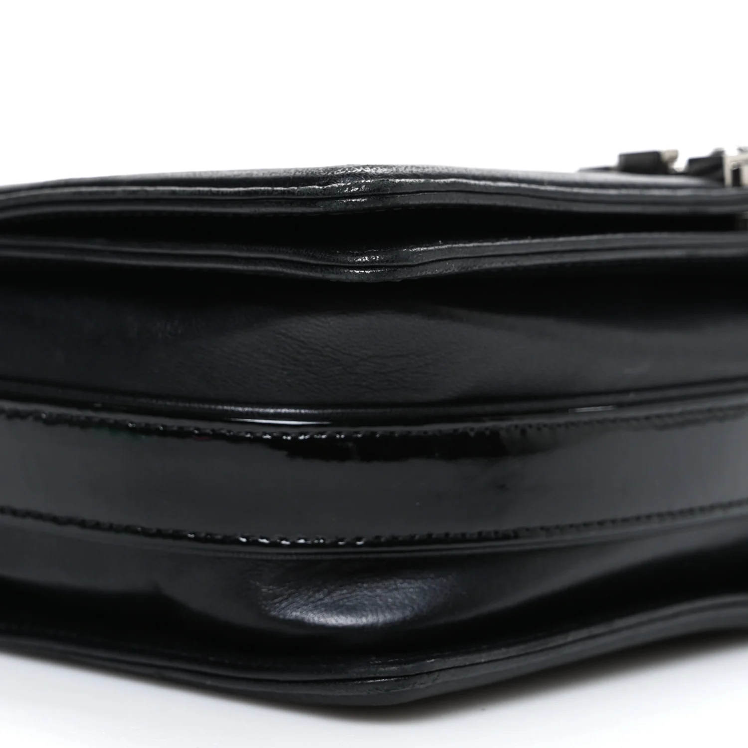 Calfskin Patent Braided Medium Boy Flap Black - Image 9