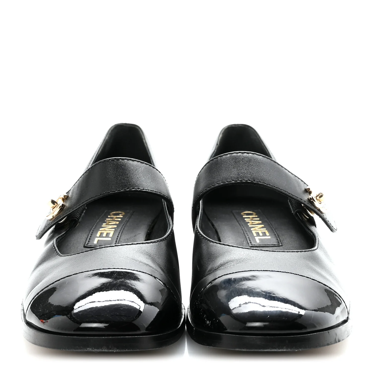 Calfskin Patent Mary Janes Flats 37 Black - Image 5