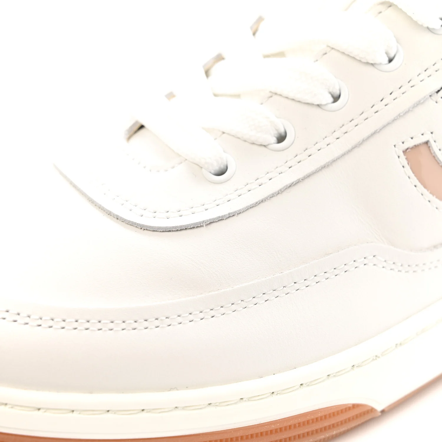 Calfskin Patent Womens CC Sneakers 36 White Burgundy Beige - Image 10