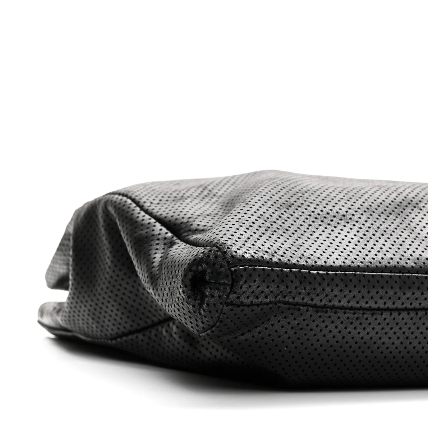 Calfskin Perforated Drill Tote Bag Black - Image 9