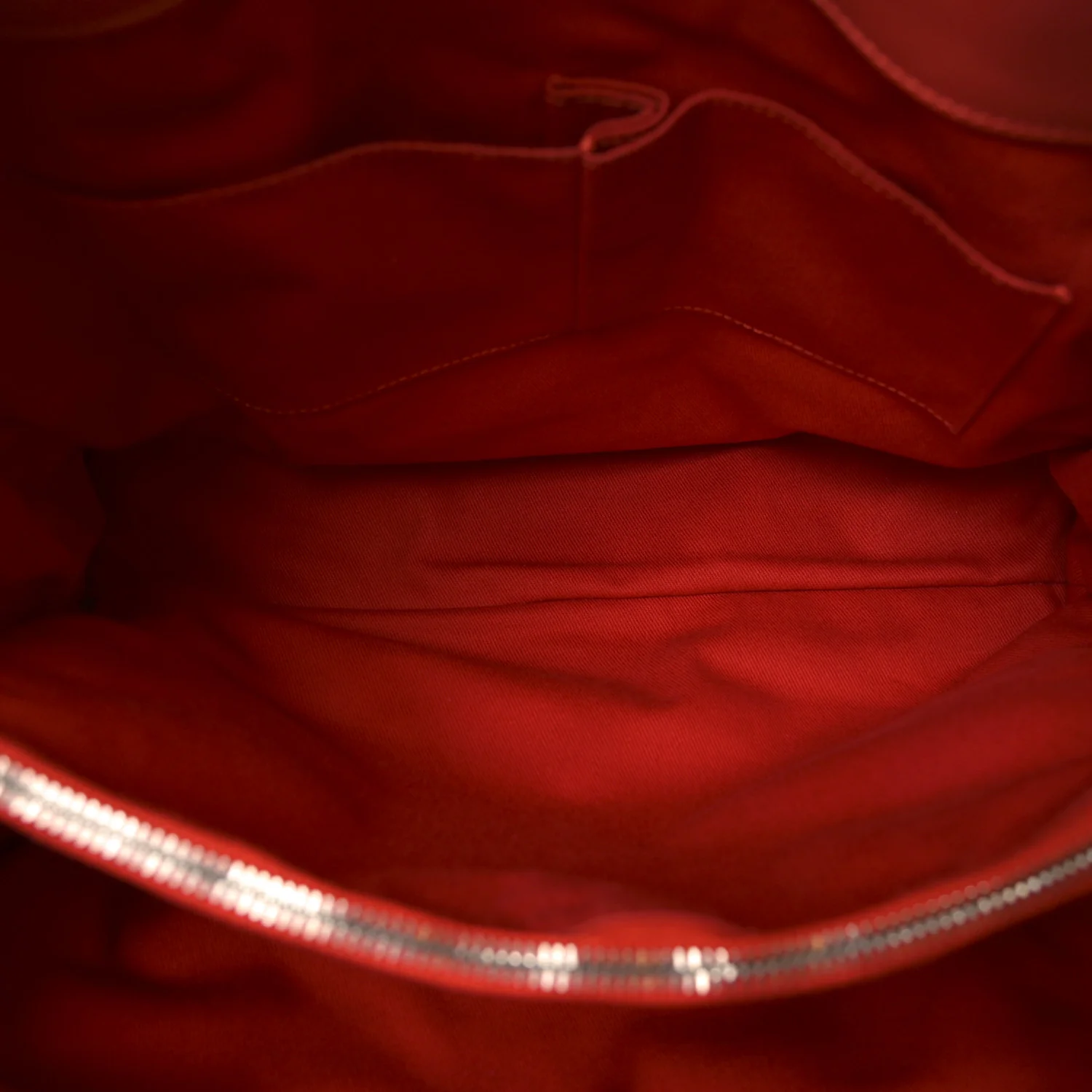 Calfskin Perforated Up In The Air Tote Red - Image 5