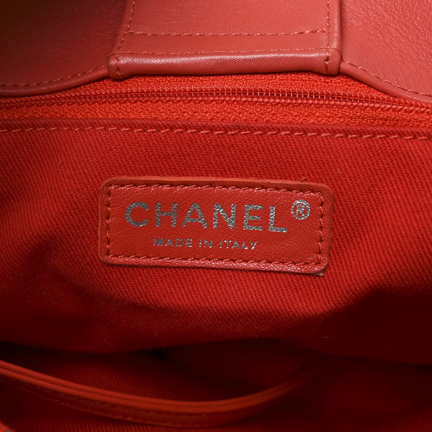 Calfskin Perforated Up In The Air Tote Red - Image 6