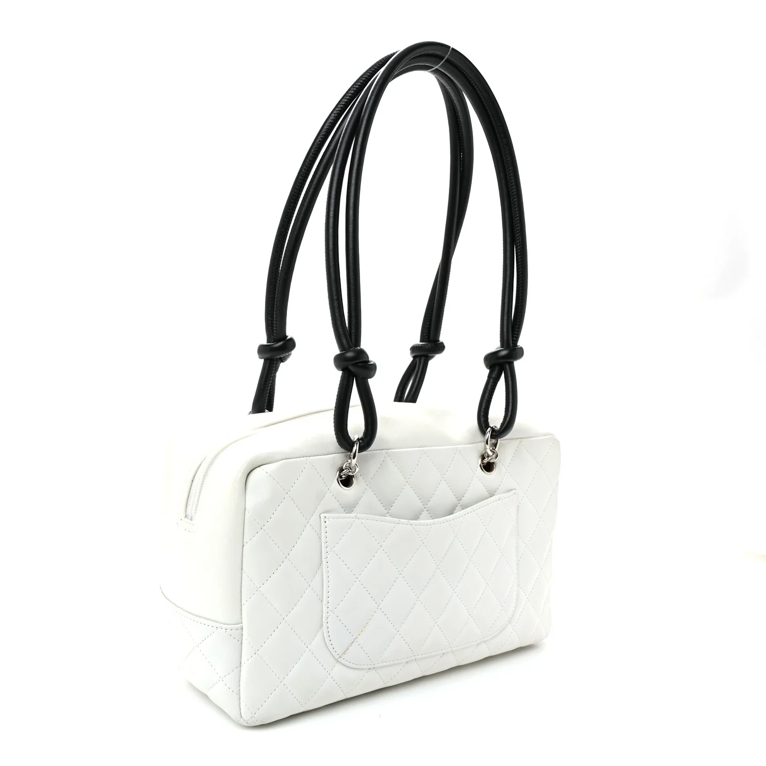 Calfskin Python Quilted Large Cambon Bowler White - Image 3