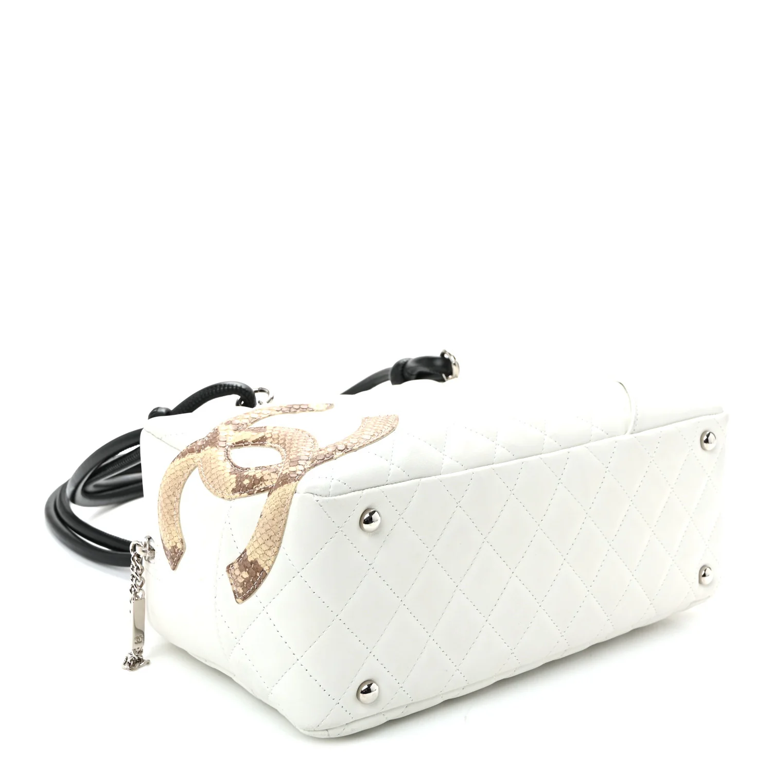 Calfskin Python Quilted Large Cambon Bowler White - Image 4