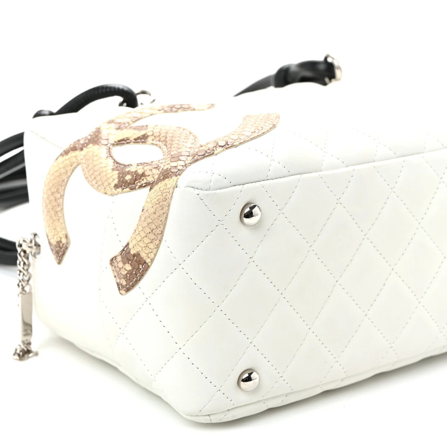 Calfskin Python Quilted Large Cambon Bowler White - Image 9