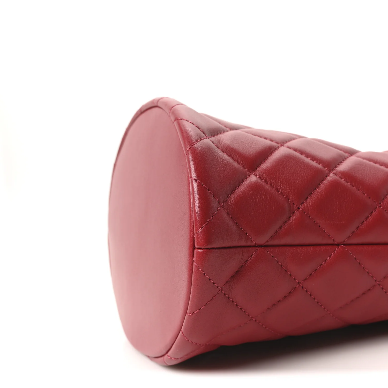 Calfskin Quilted Boy Bucket Bag Red - Image 10