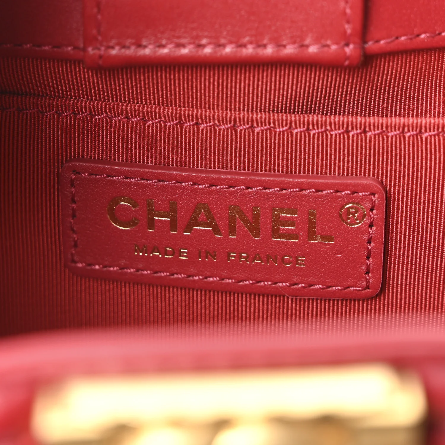 Calfskin Quilted Boy Bucket Bag Red - Image 6