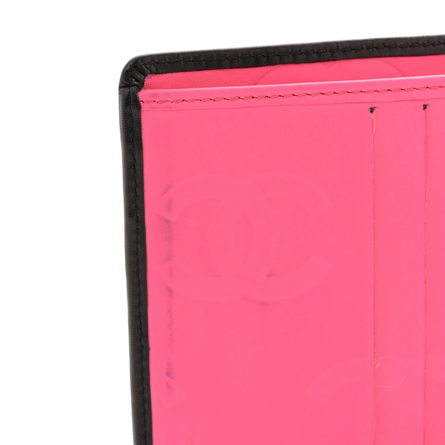 Calfskin Quilted Cambon Bi-fold Wallet Black White - Image 10