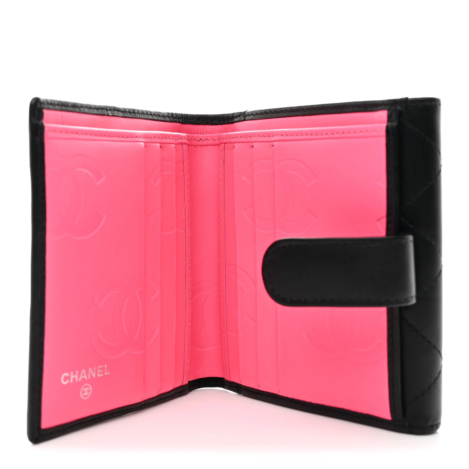 Calfskin Quilted Cambon Flap Wallet Black - Image 6