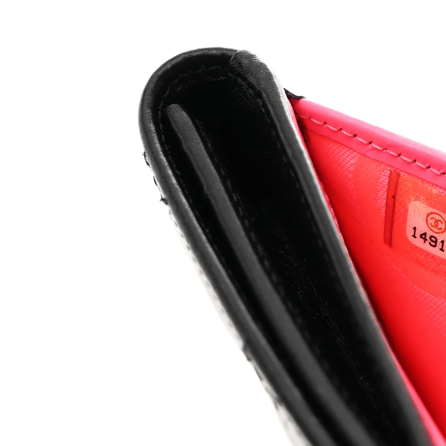 Calfskin Quilted Cambon Flap Wallet Black - Image 9