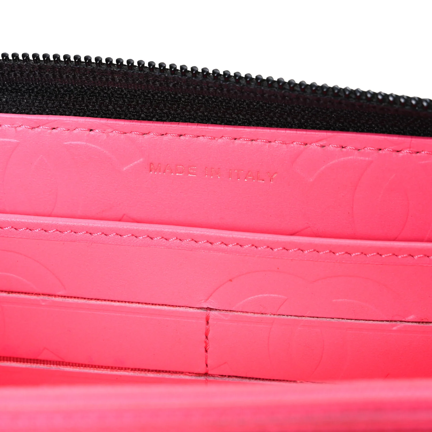 Calfskin Quilted Cambon Large Gusset Zip Around Wallet Black - Image 7