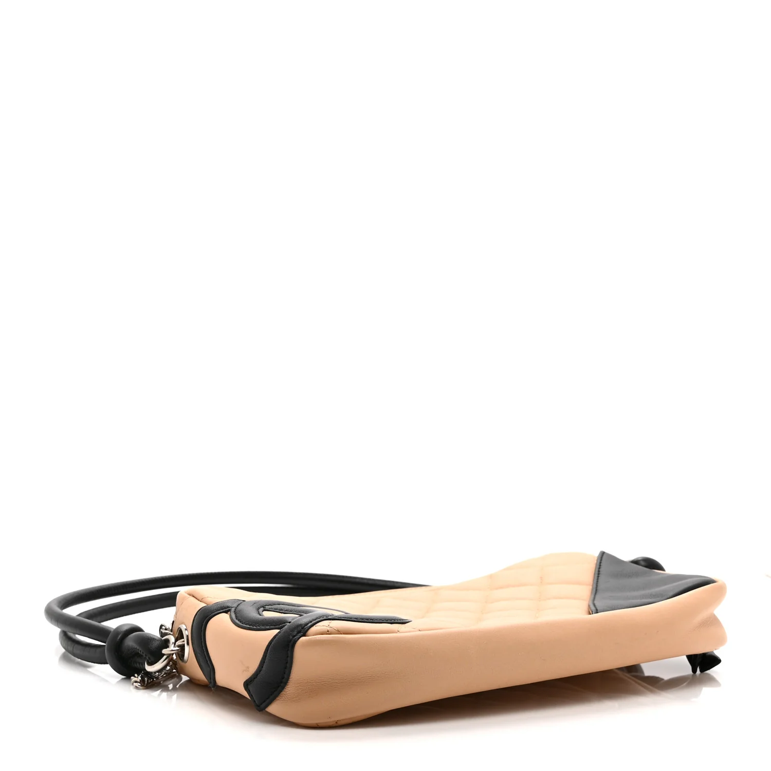 Calfskin Quilted Cambon Pochette Beige Black - Image 4