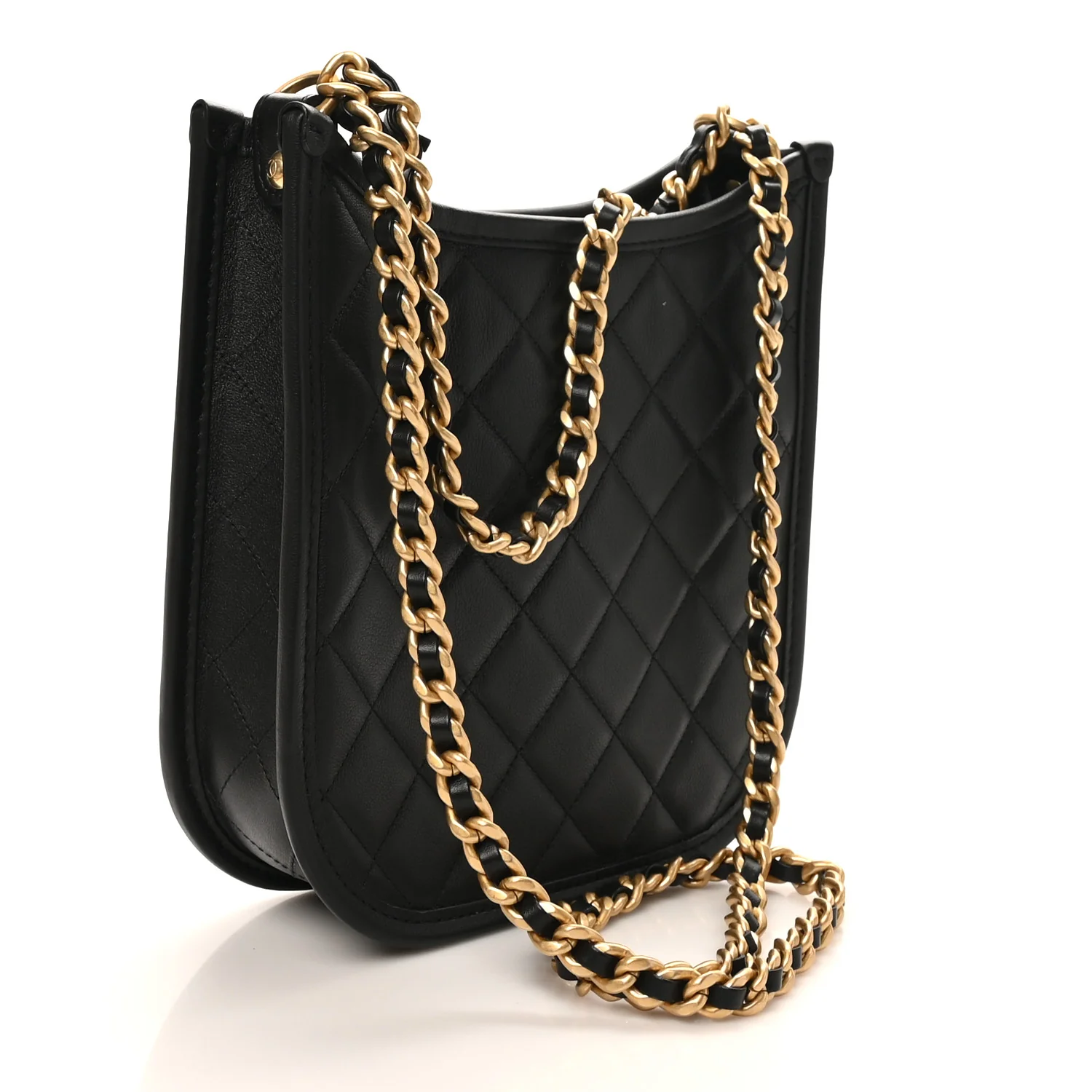 Calfskin Quilted CC Hobo Handbag Black - Image 3