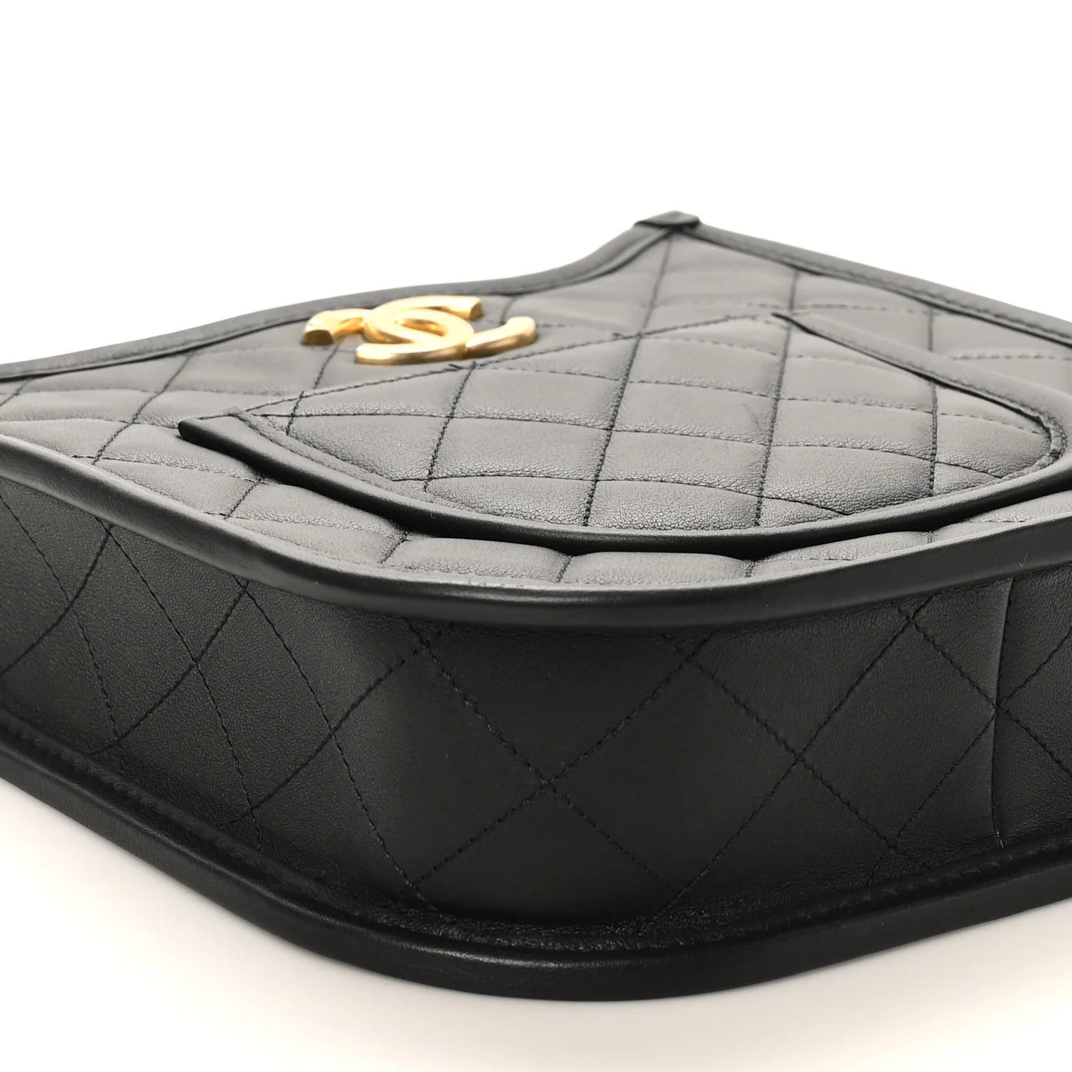Calfskin Quilted CC Hobo Handbag Black - Image 8