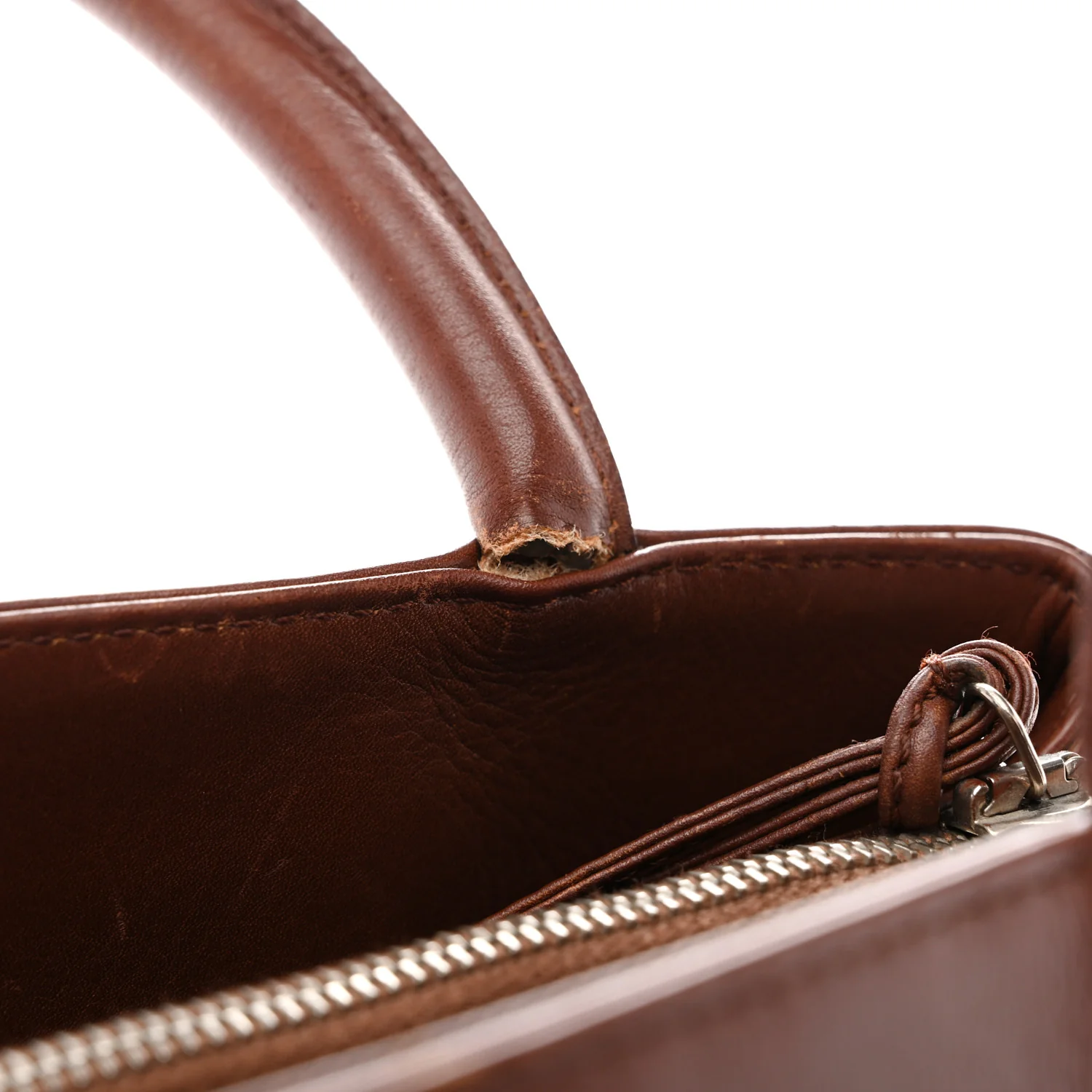 Calfskin Quilted CC Shopping Tote Brown - Image 14
