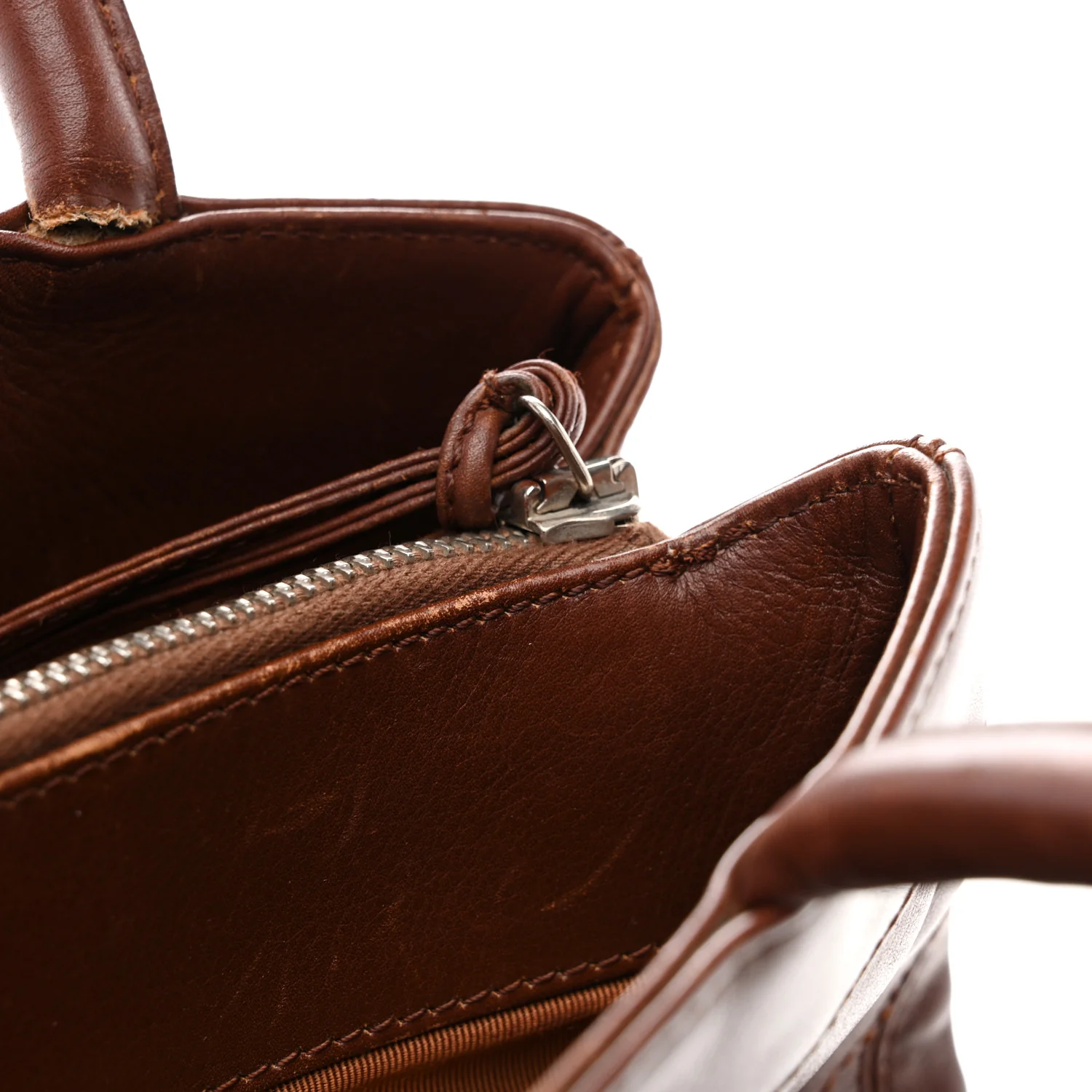 Calfskin Quilted CC Shopping Tote Brown - Image 15