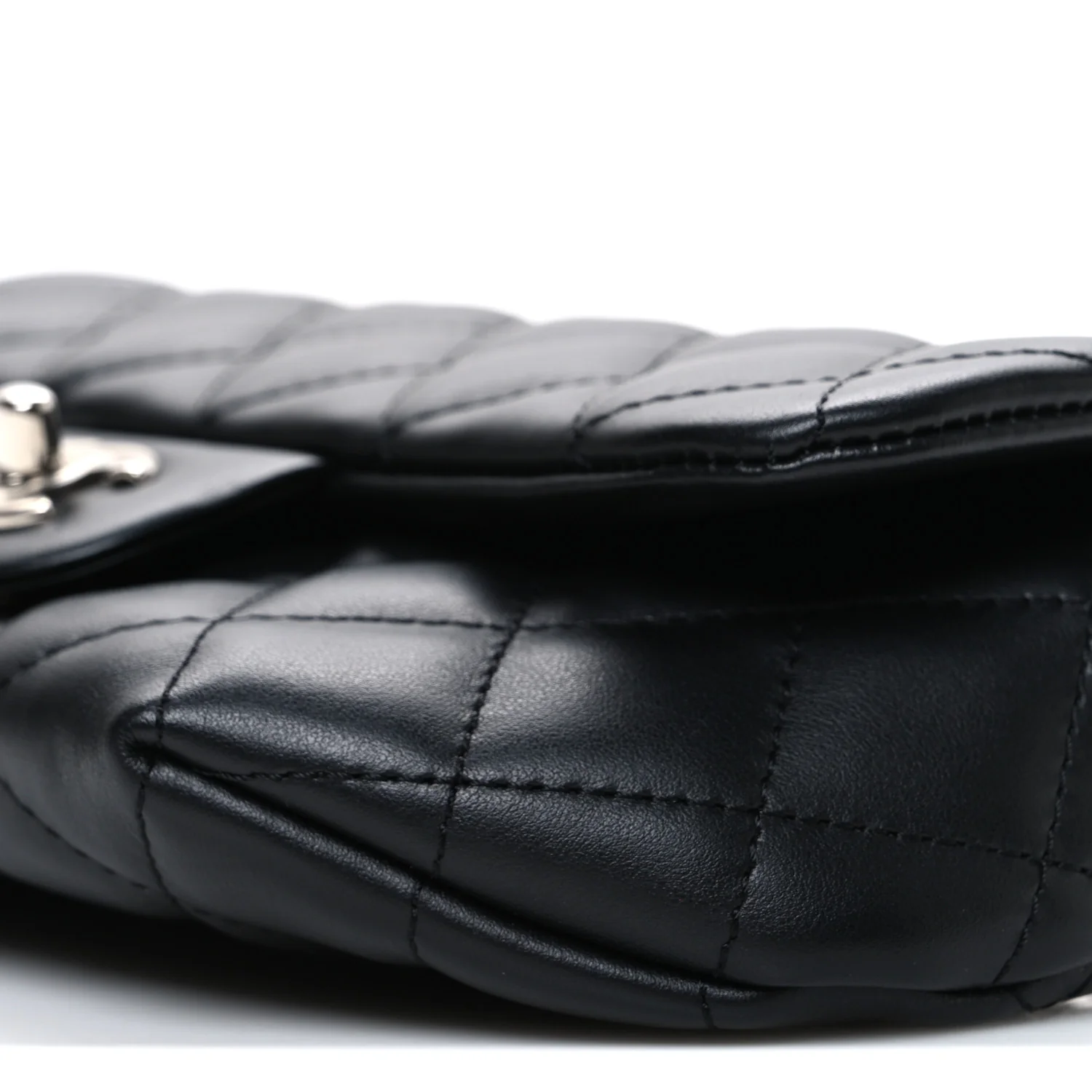 Calfskin Quilted CC Uniform Flap Belt Bag Black - Image 10