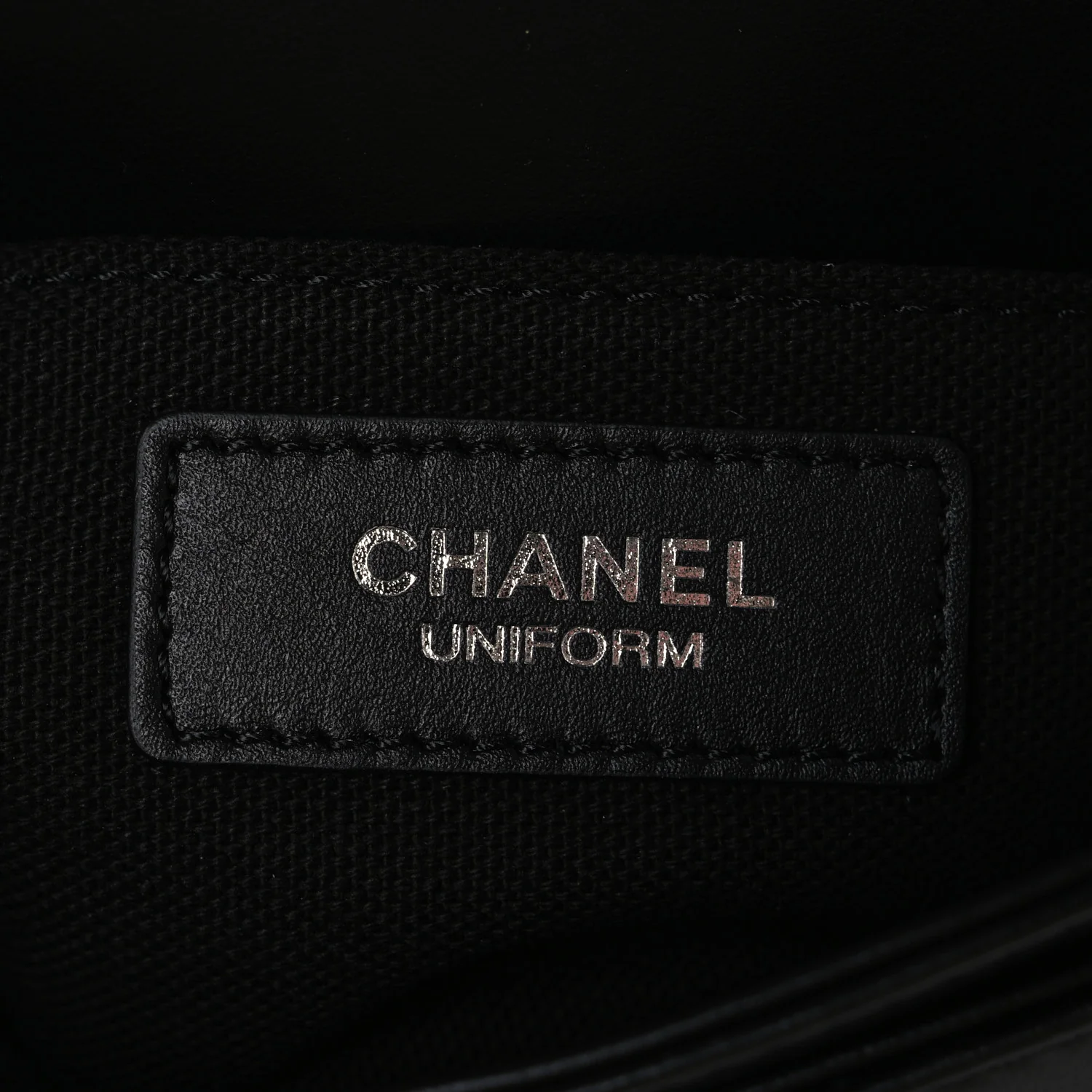 Calfskin Quilted CC Uniform Flap Belt Bag Black - Image 5