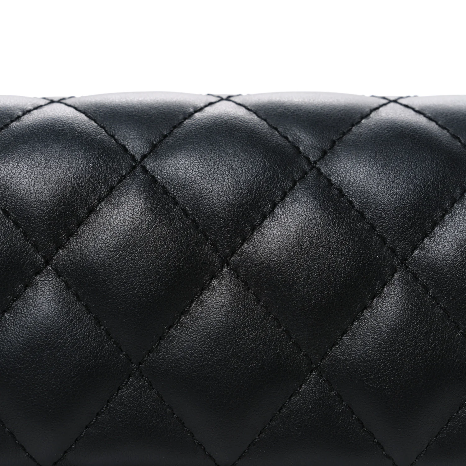 Calfskin Quilted CC Uniform Flap Belt Bag Black - Image 8