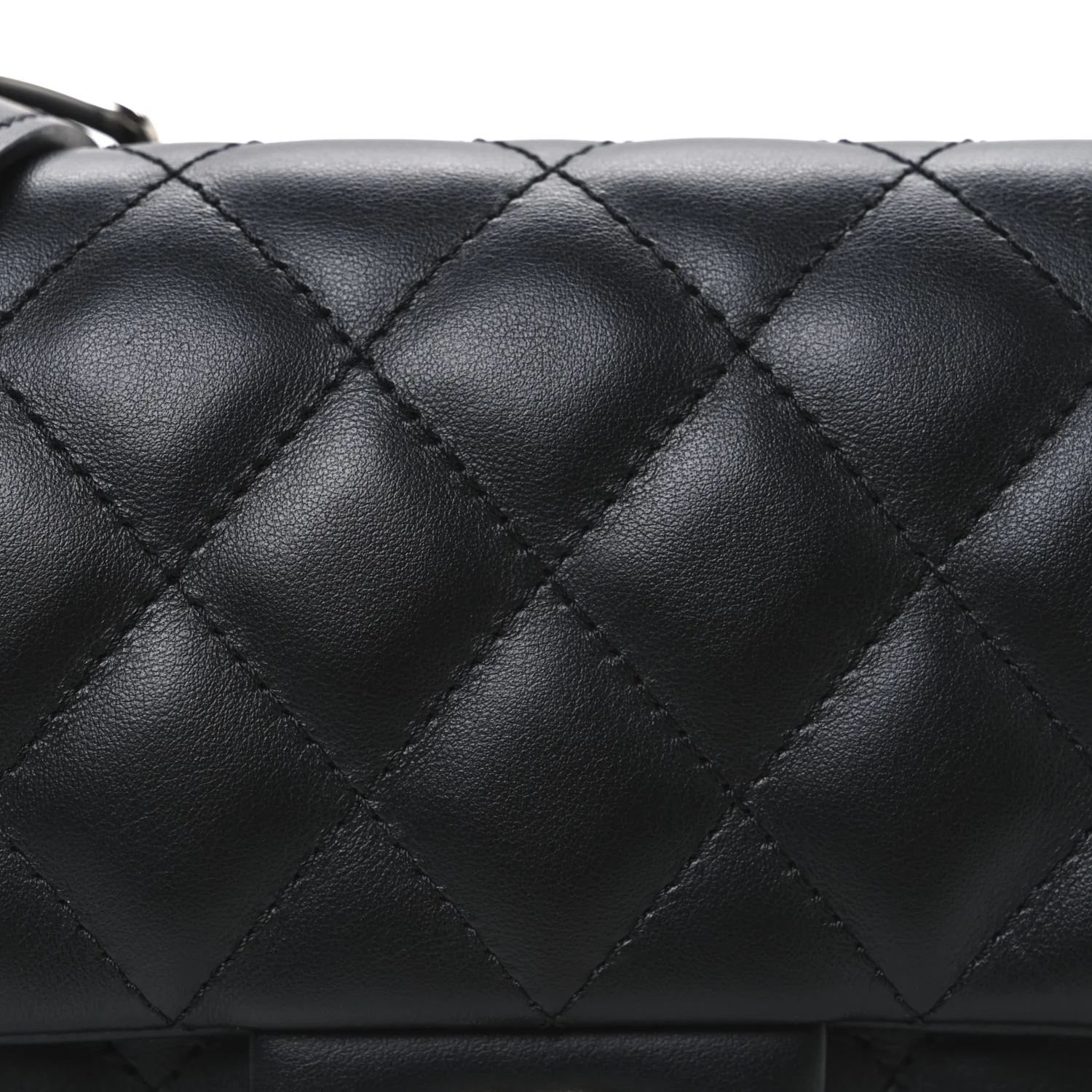 Calfskin Quilted CC Uniform Flap Belt Bag Black - Image 9