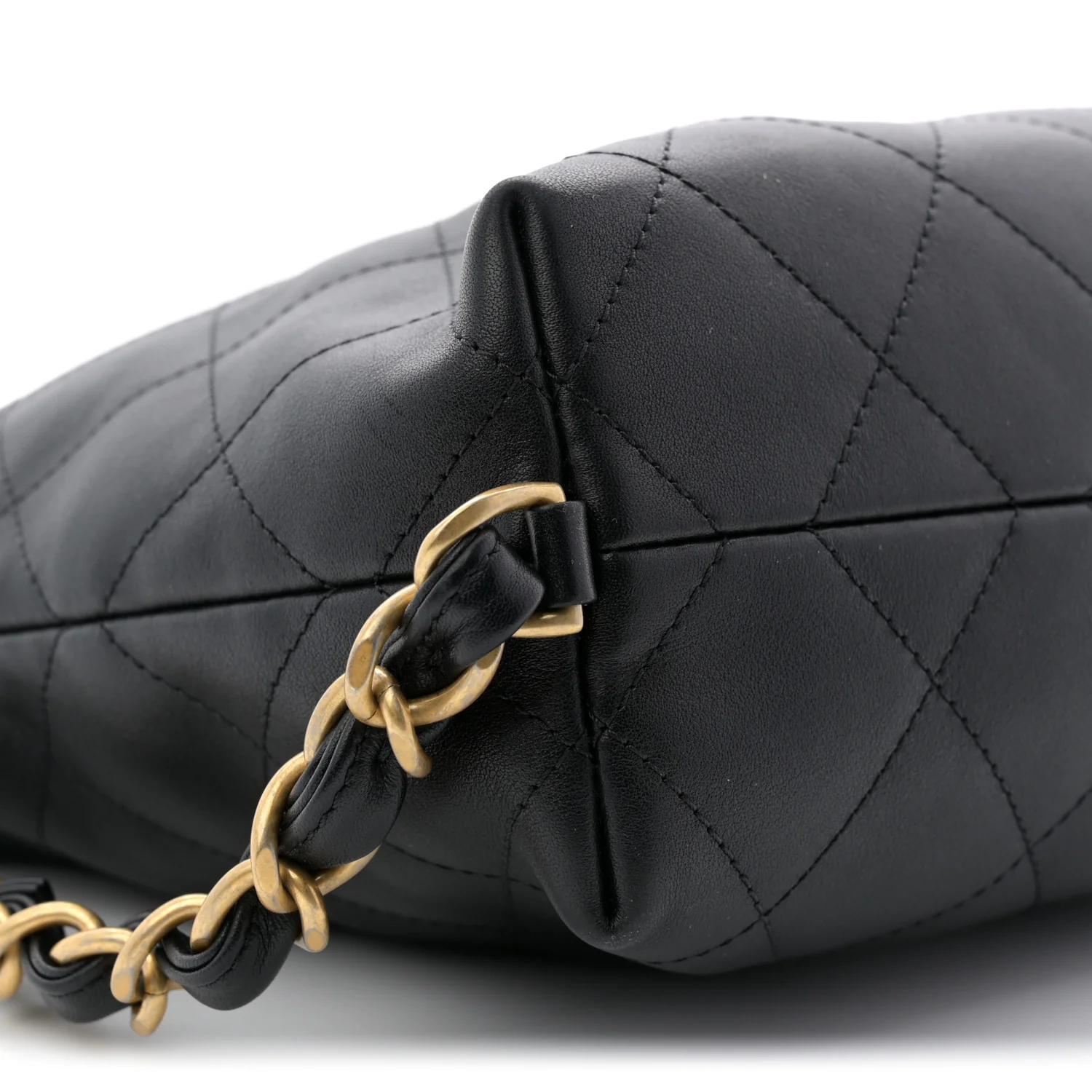 Calfskin Quilted Convertible CC Chain Hobo Black - Image 16