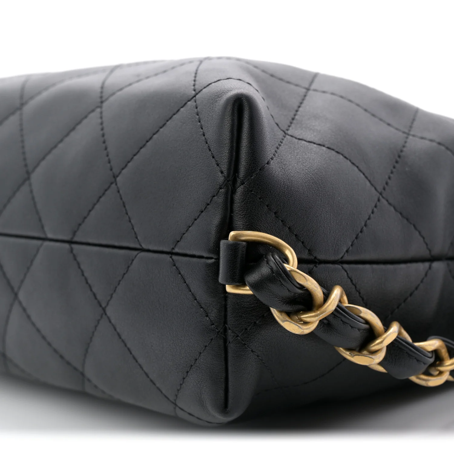 Calfskin Quilted Convertible CC Chain Hobo Black - Image 18