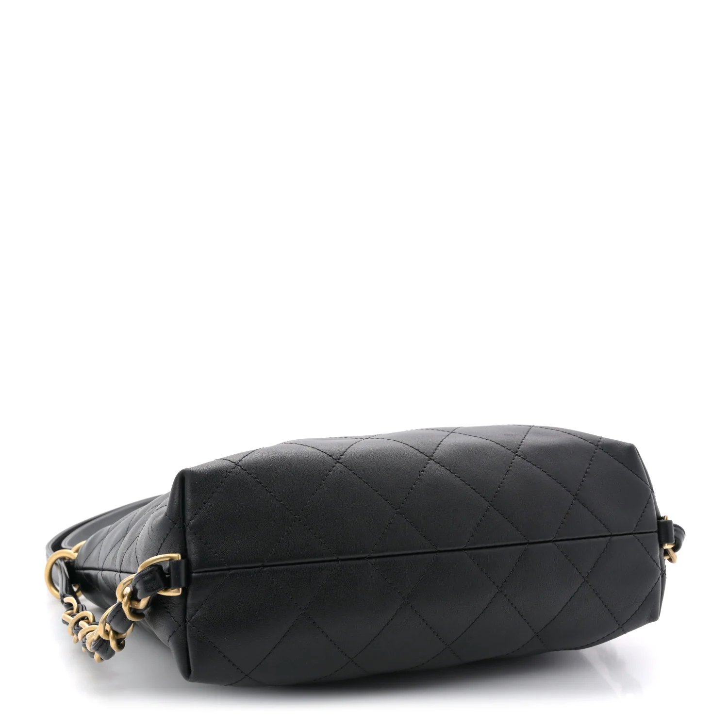 Calfskin Quilted Convertible CC Chain Hobo Black - Image 7