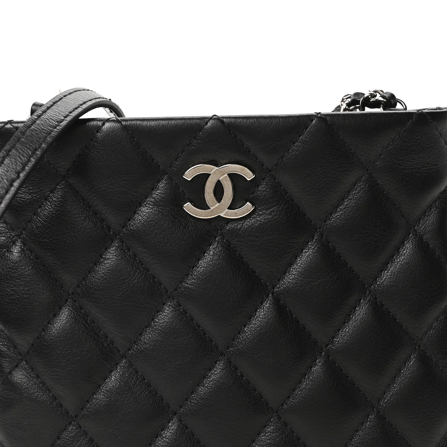 Calfskin Quilted Crossbody Bag Black - Image 8