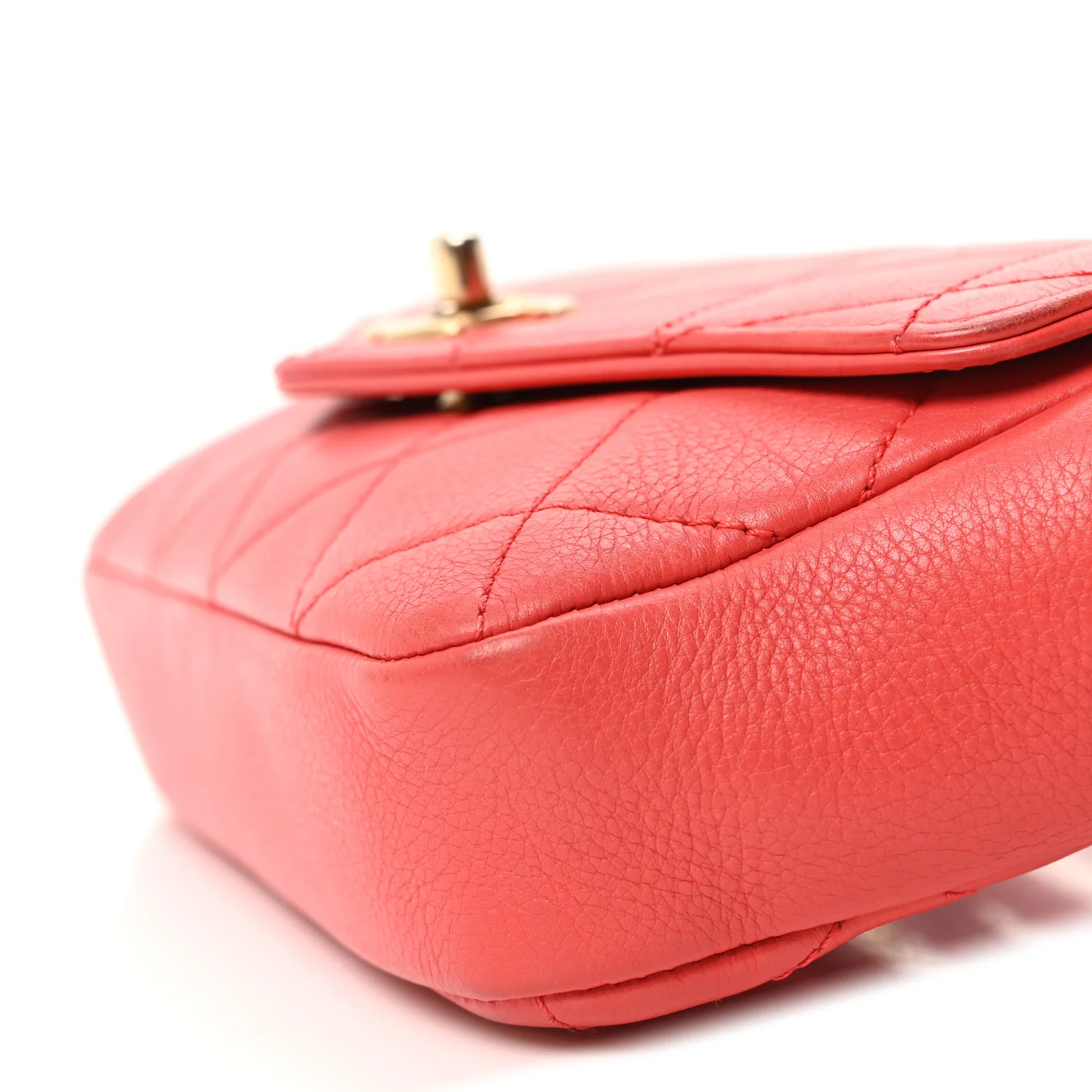 Calfskin Quilted Flap Waist Bag Red - Image 18