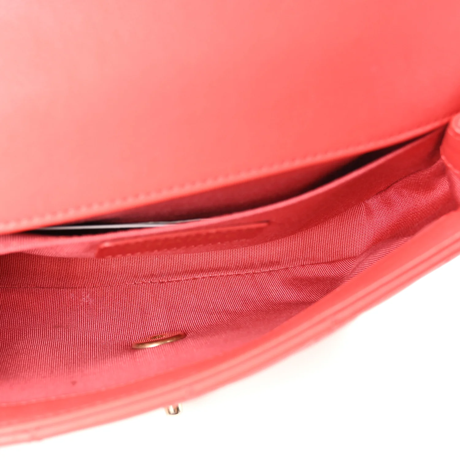 Calfskin Quilted Flap Waist Bag Red - Image 8