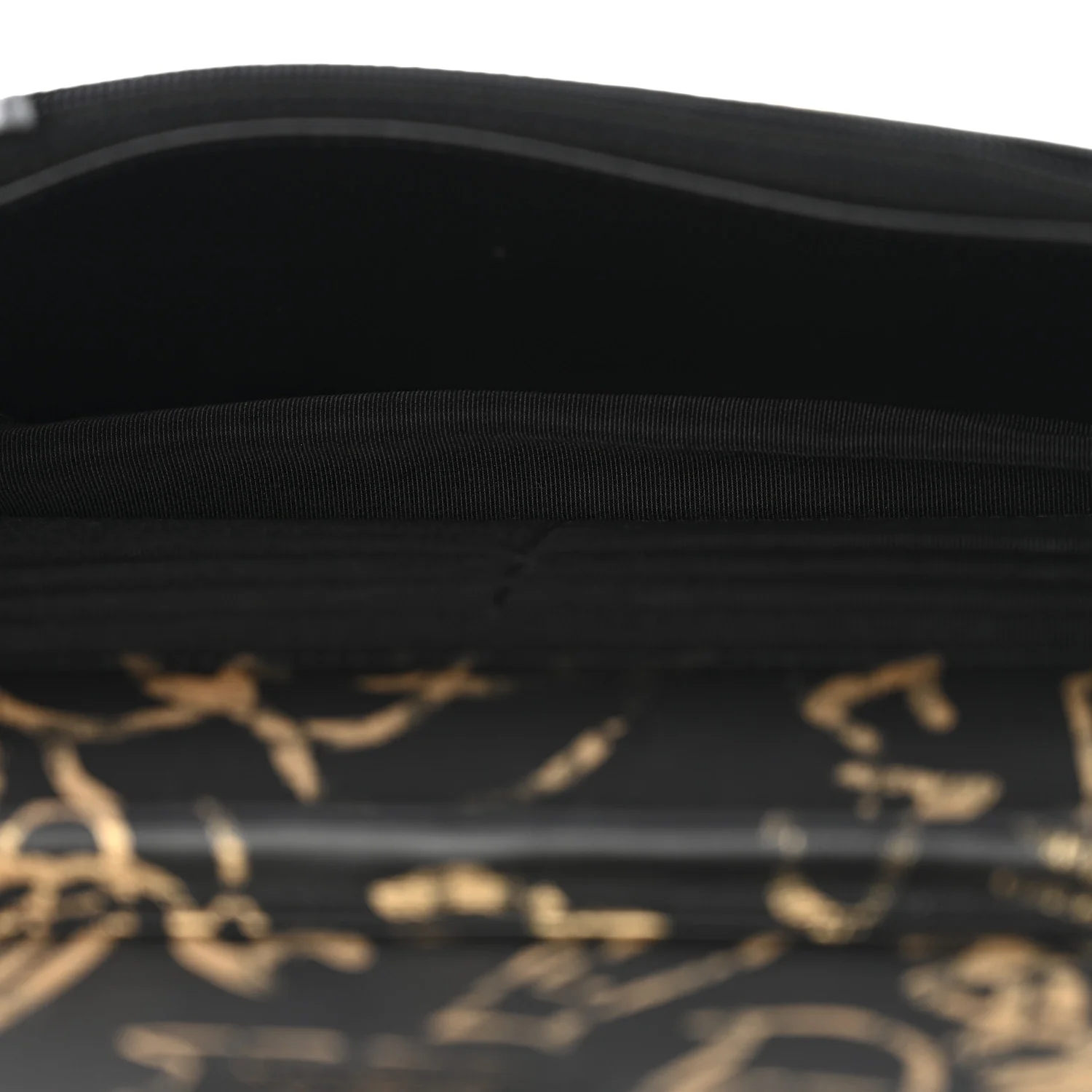 Calfskin Quilted Graffiti Pyramid Wallet On Chain WOC Black - Image 5