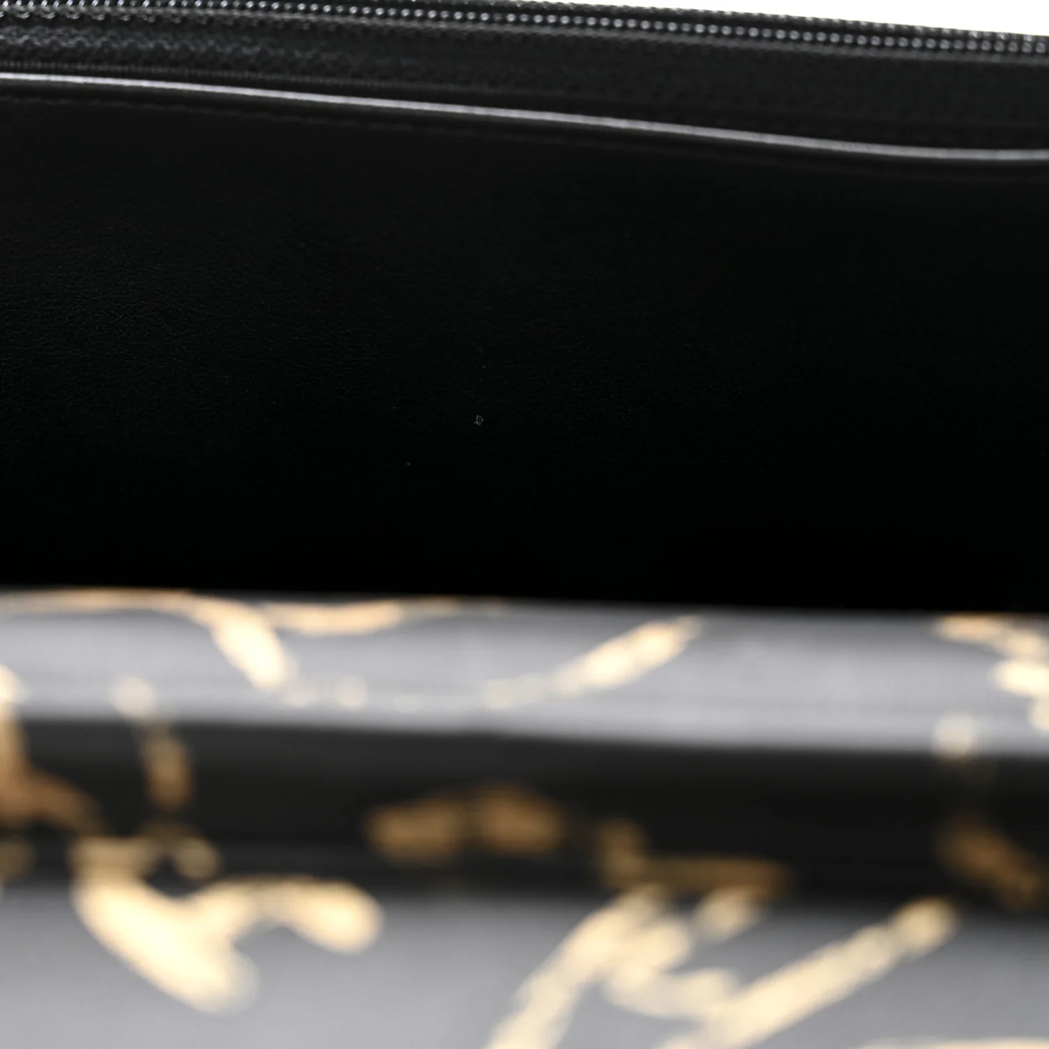 Calfskin Quilted Graffiti Pyramid Wallet On Chain WOC Black - Image 7