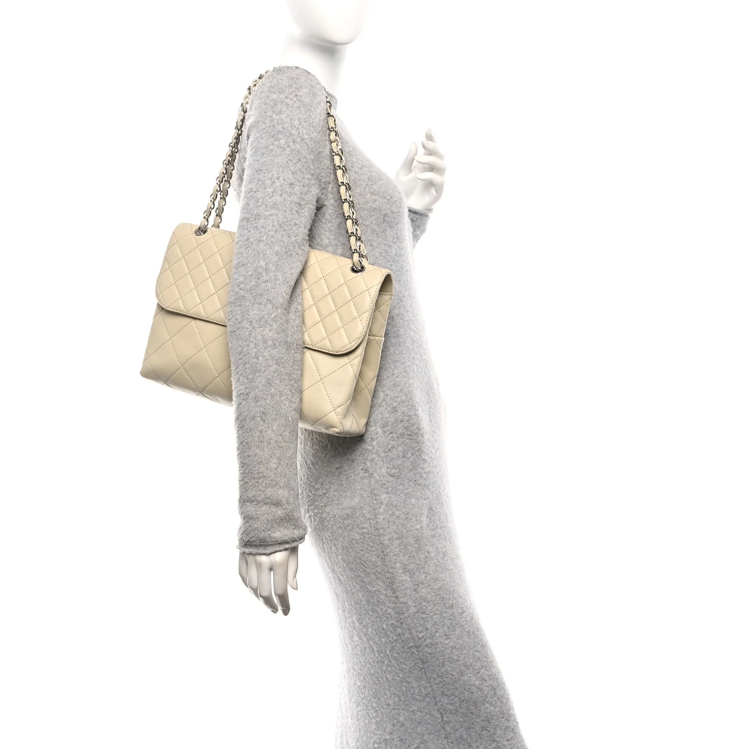 Calfskin Quilted In the Business Flap Bag Light Beige - Image 2