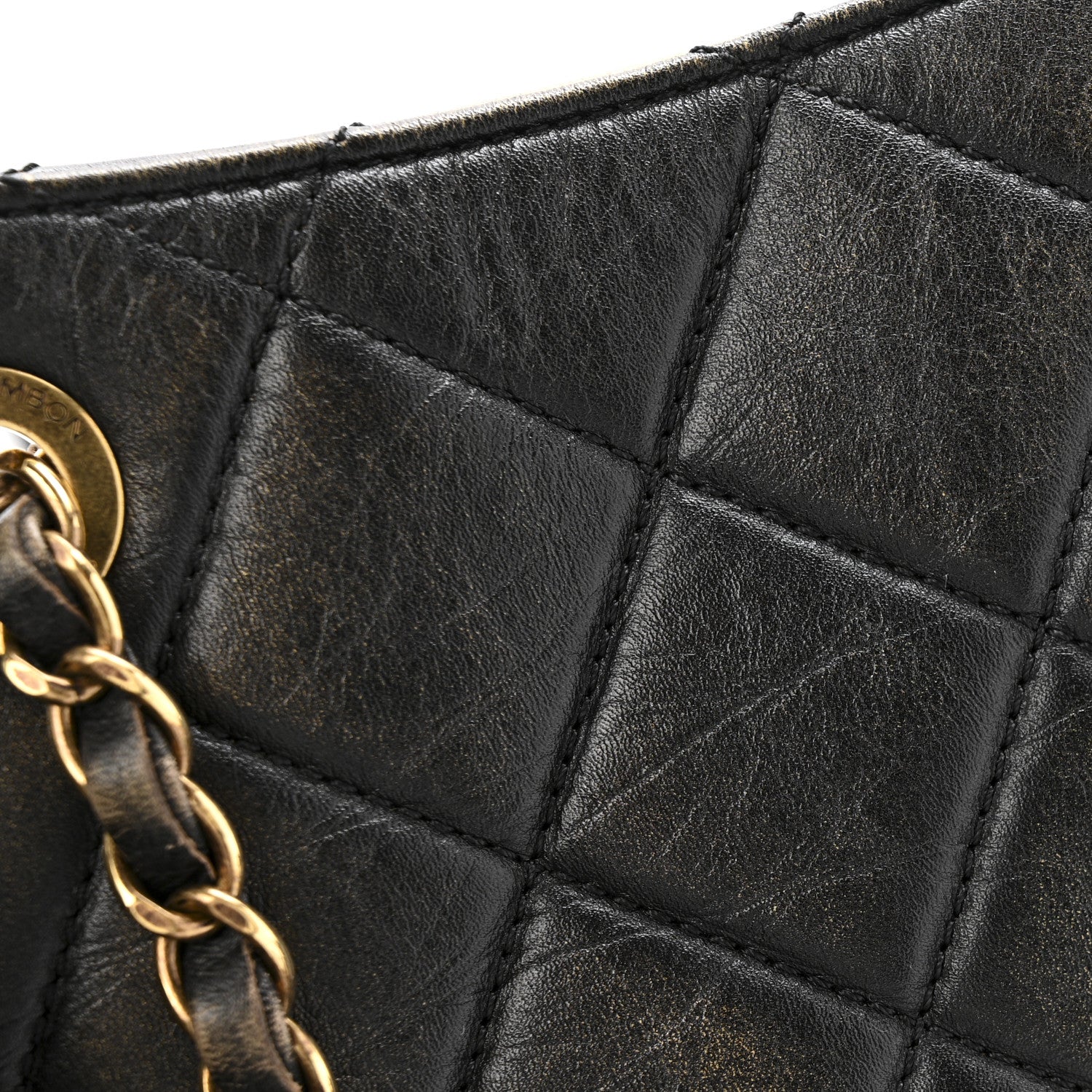 Calfskin Quilted Into The Fringe Hobo Black Gold - Image 12