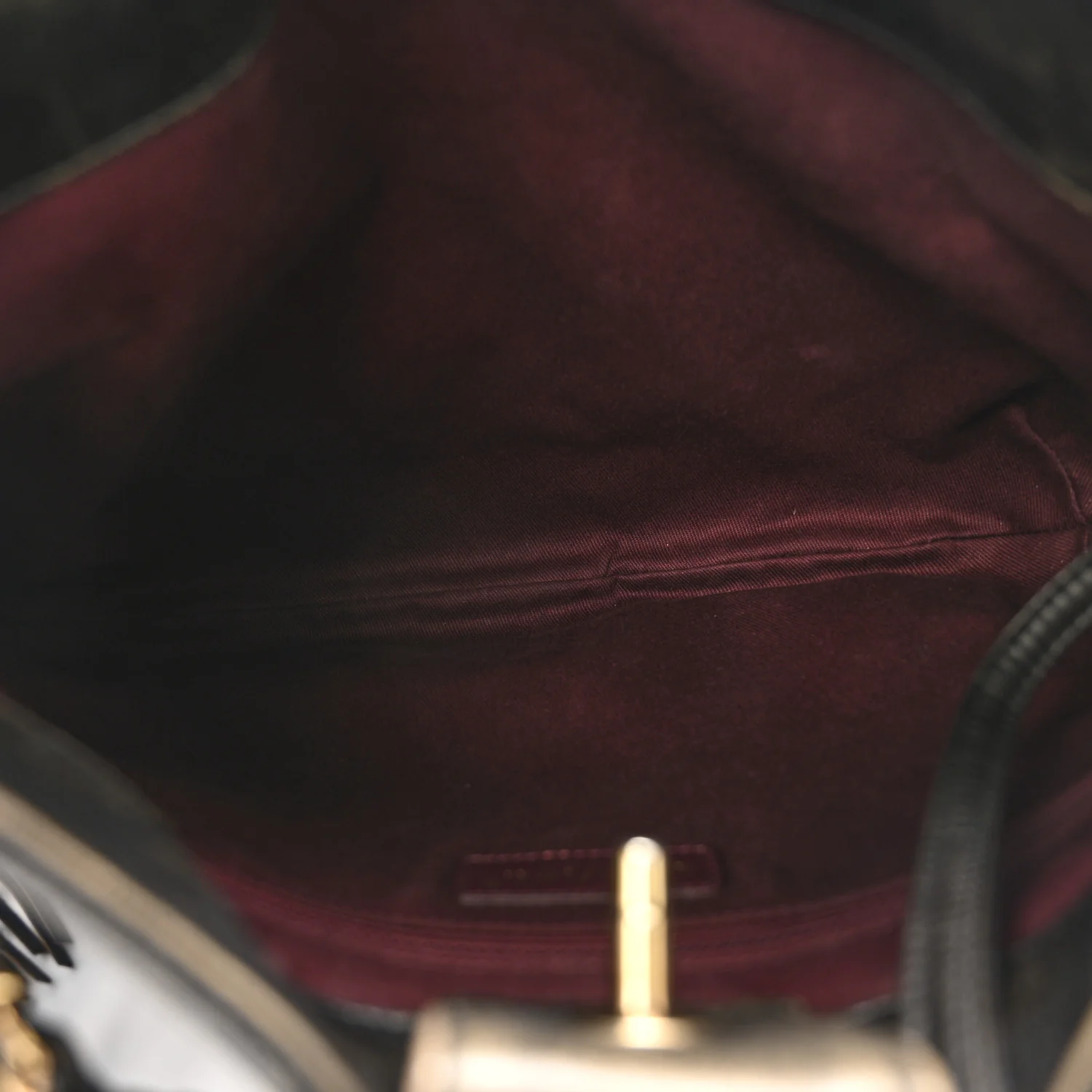 Calfskin Quilted Into The Fringe Hobo Black Gold - Image 5