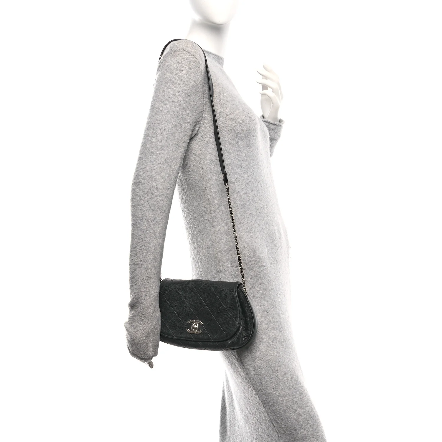 Calfskin Quilted Jungle Stroll Shoulder Bag Black - Image 2