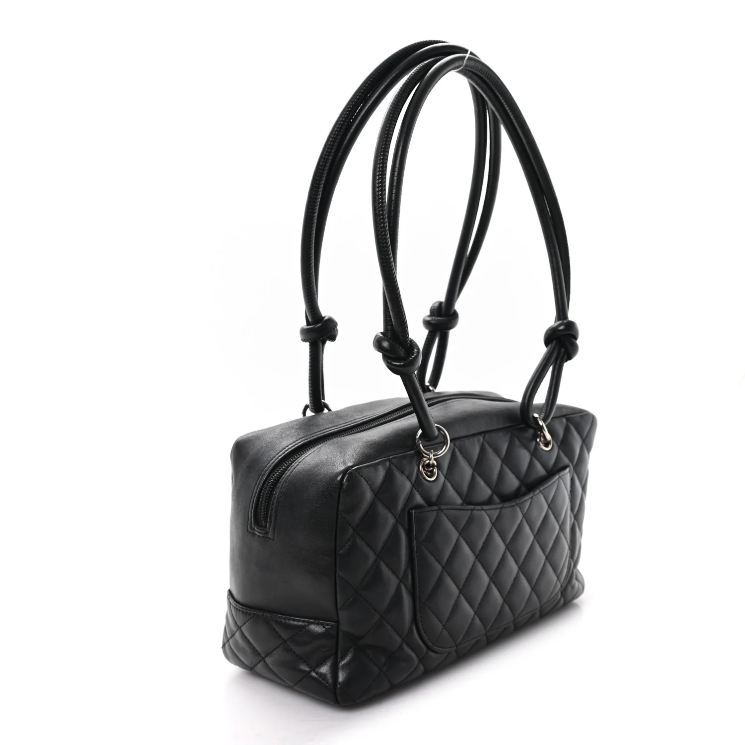 Calfskin Quilted Large Cambon Bowler Black - Image 3