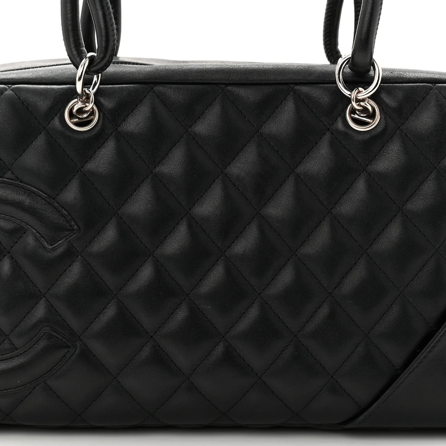 Calfskin Quilted Large Cambon Bowler Black - Image 8