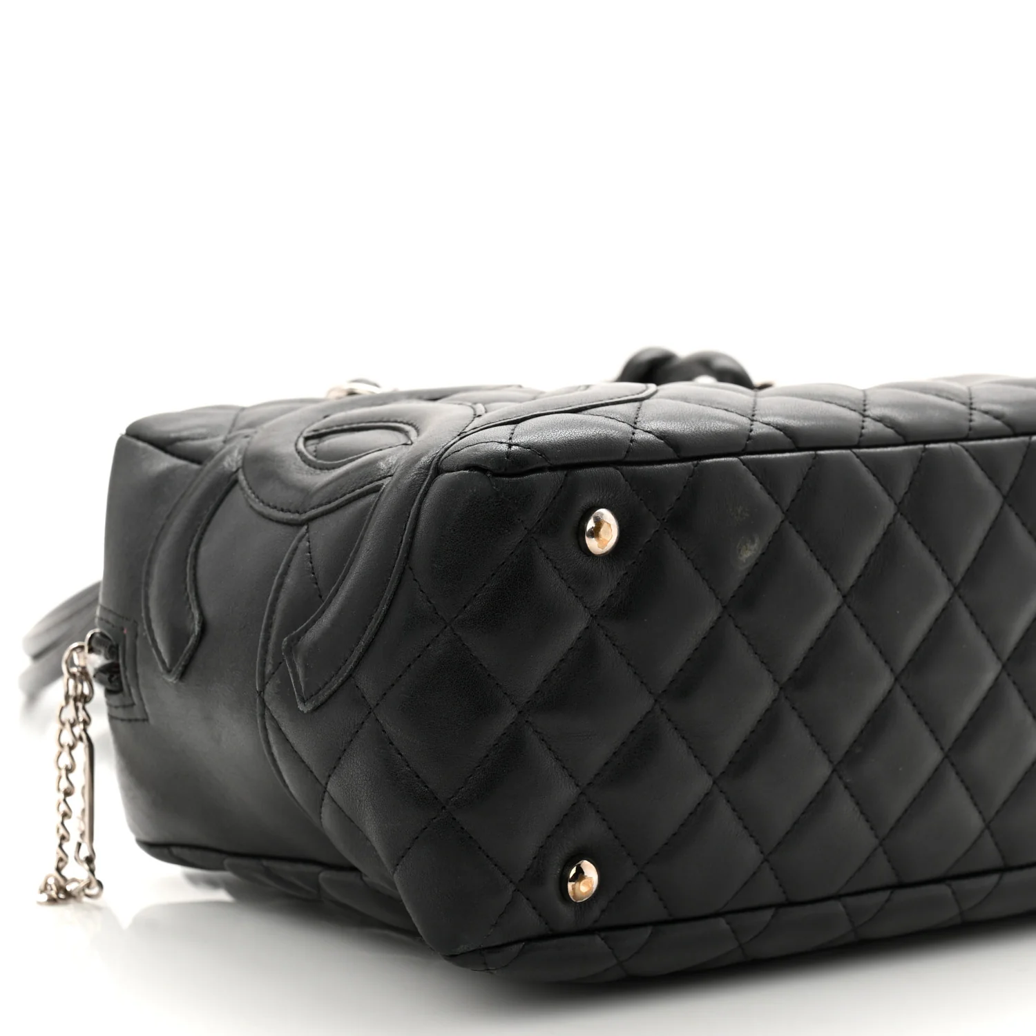 Calfskin Quilted Large Cambon Bowler Black - Image 9