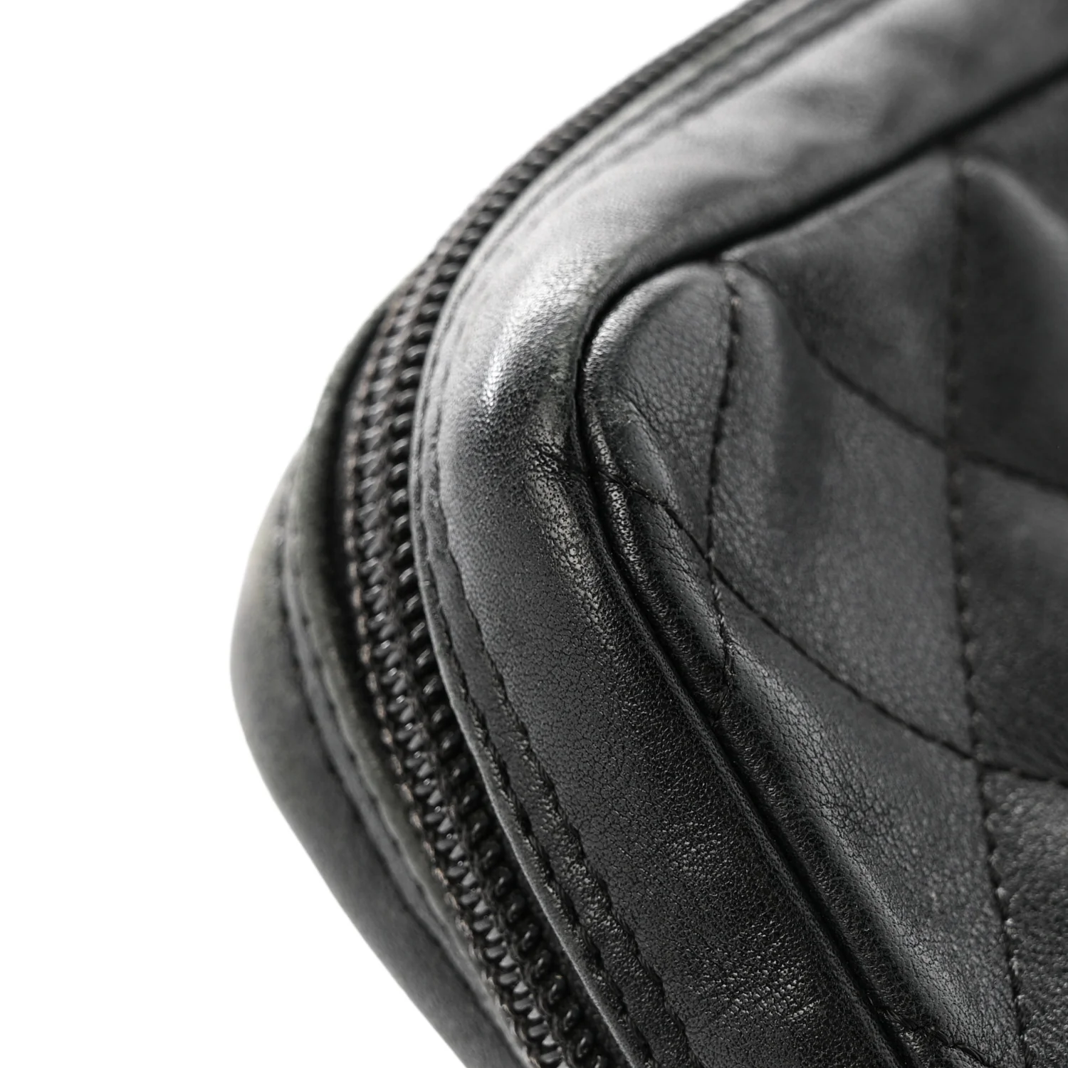 Calfskin Quilted Large Cambon Messenger Black White - Image 14