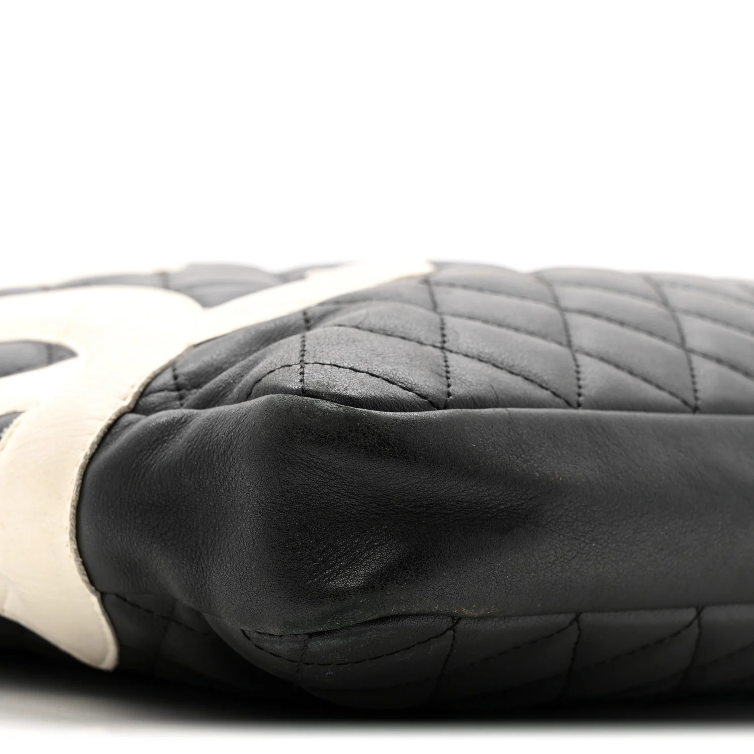 Calfskin Quilted Large Cambon Messenger Black White - Image 9