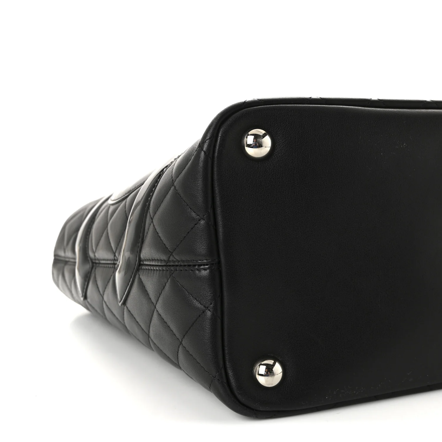Calfskin Quilted Large Cambon Tote Black - Image 9