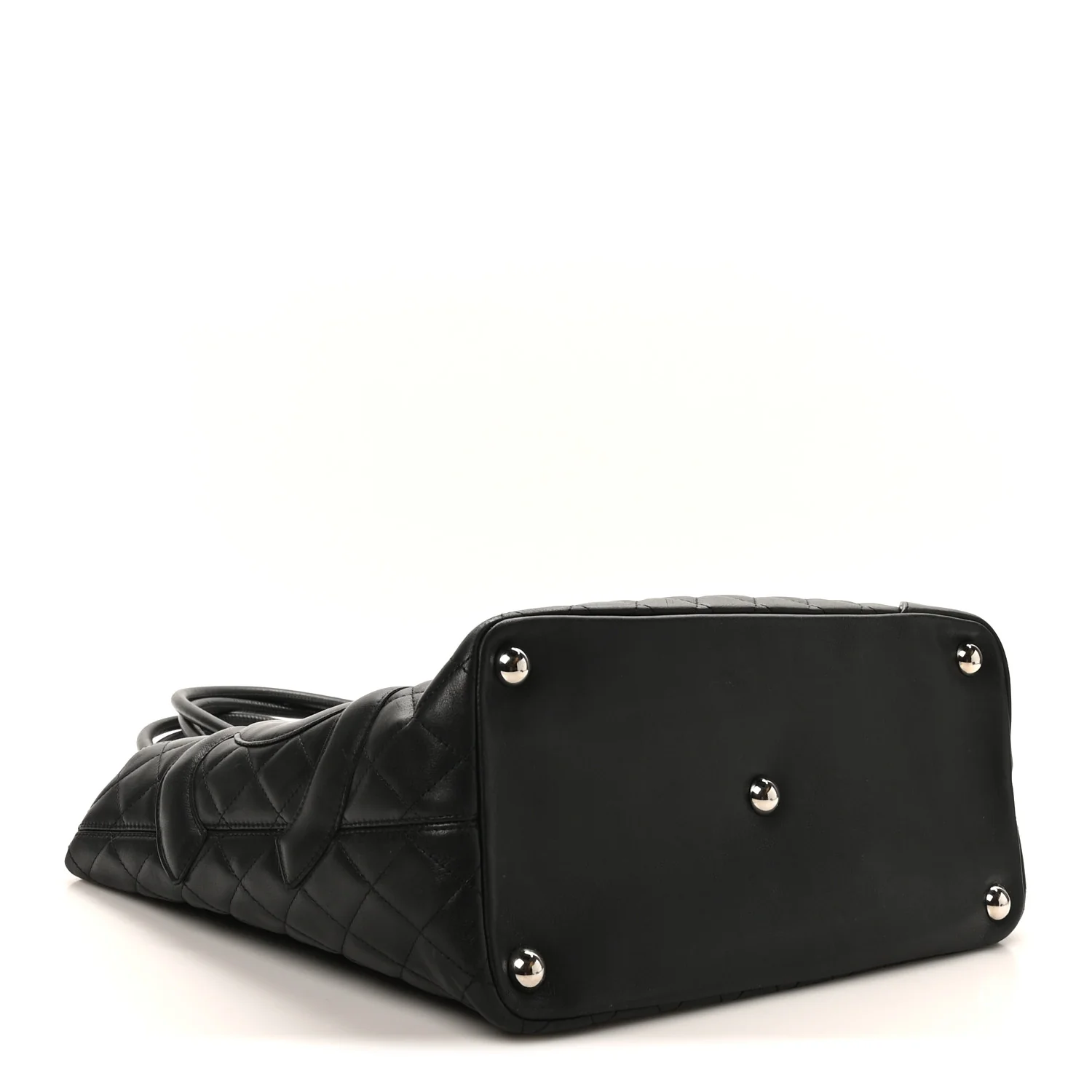 Calfskin Quilted Large Cambon Tote Black - Image 4