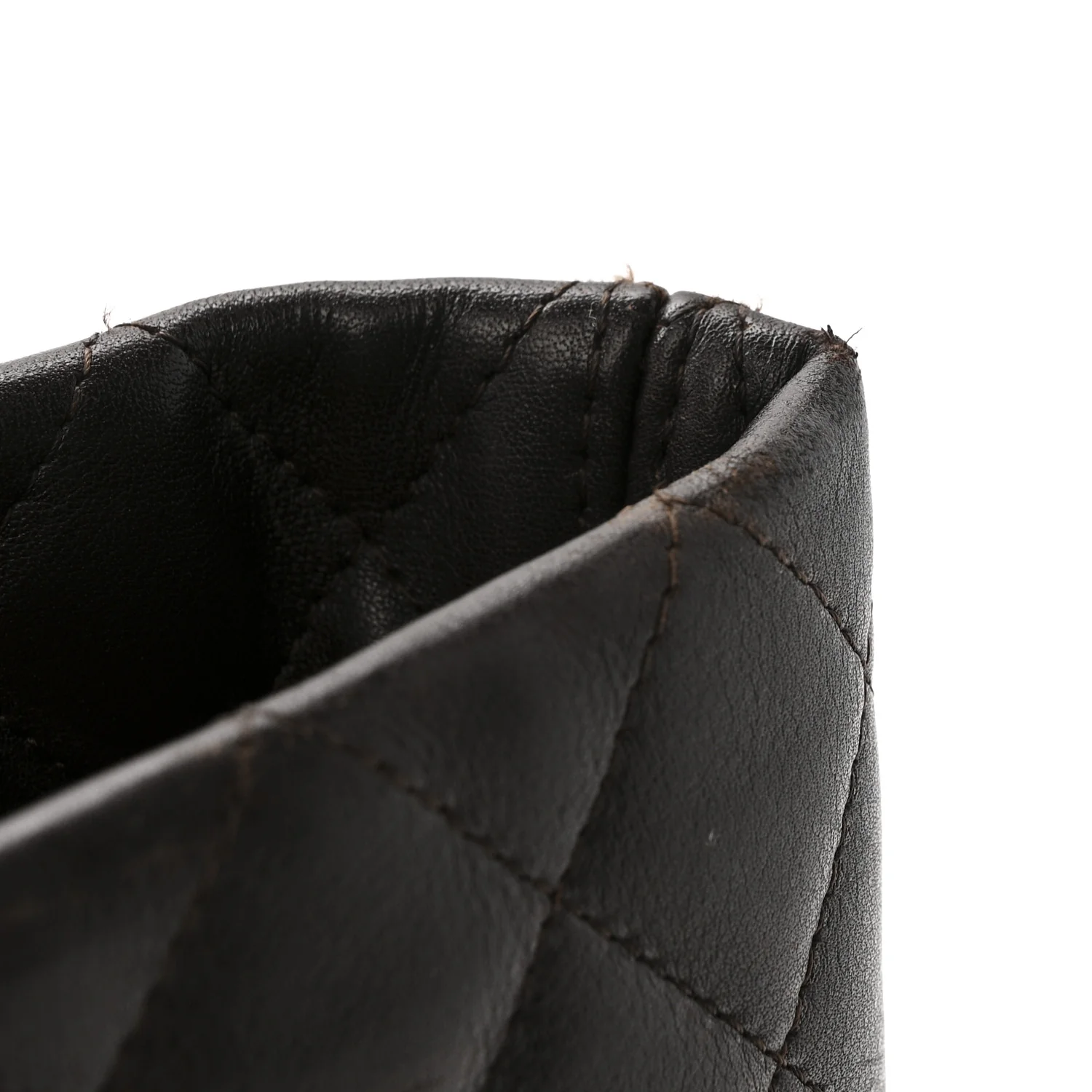 Calfskin Quilted Large Cambon Tote Brown - Image 12