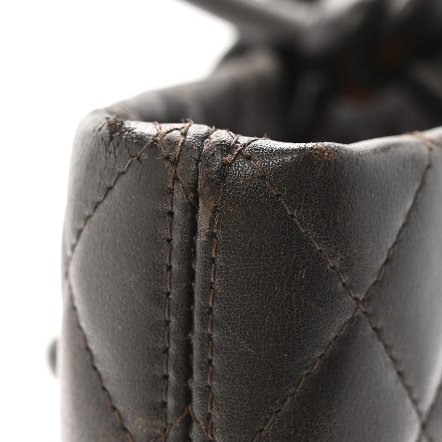 Calfskin Quilted Large Cambon Tote Brown - Image 13