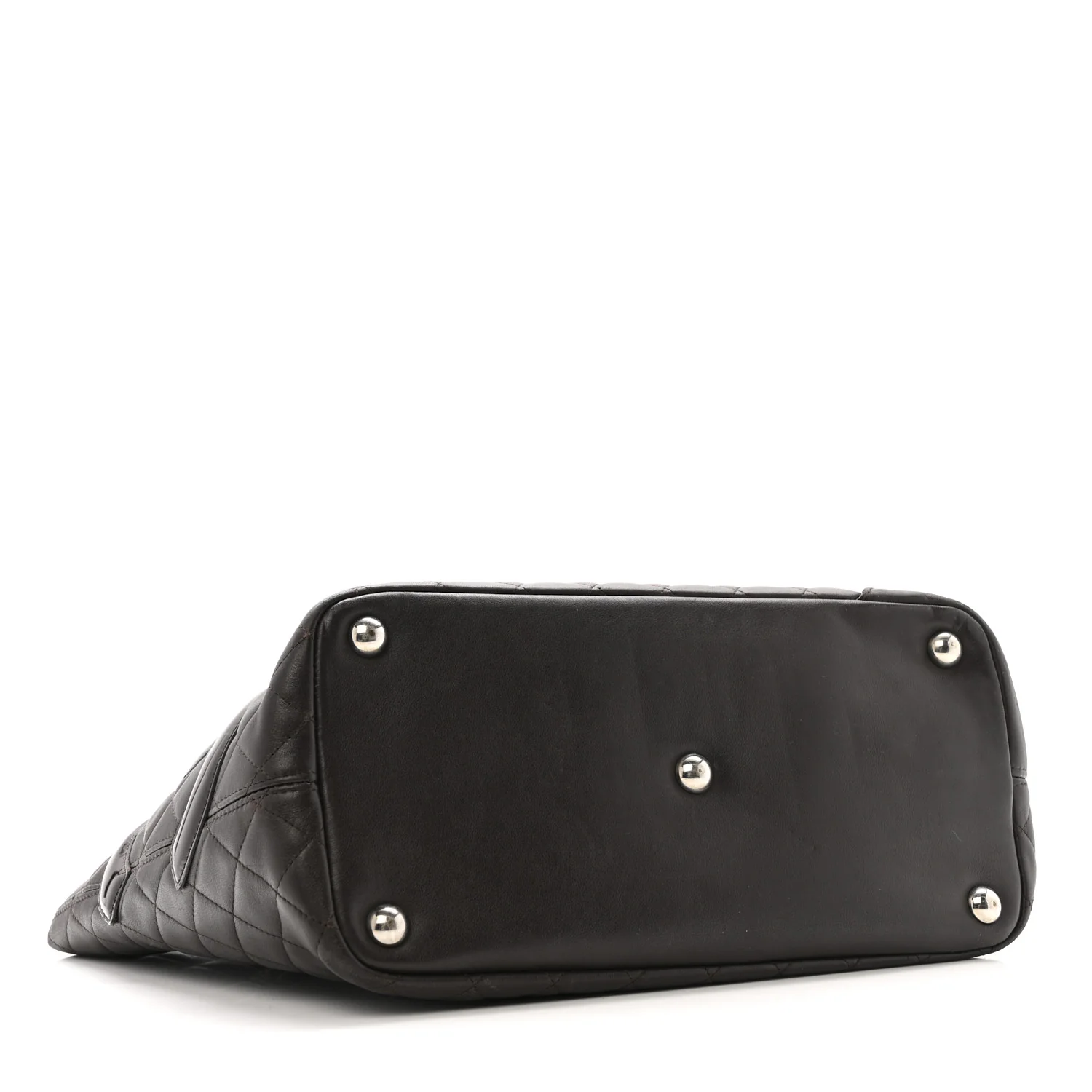 Calfskin Quilted Large Cambon Tote Brown - Image 4