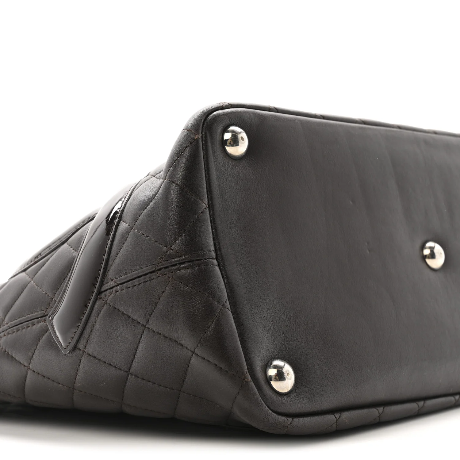Calfskin Quilted Large Cambon Tote Brown - Image 9